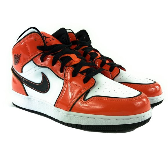 Nike Air Jordan 1 Mid SE Turf Orange Athletic Shoes BQ6931-802 Size 7 Y - Picture 4 of 10